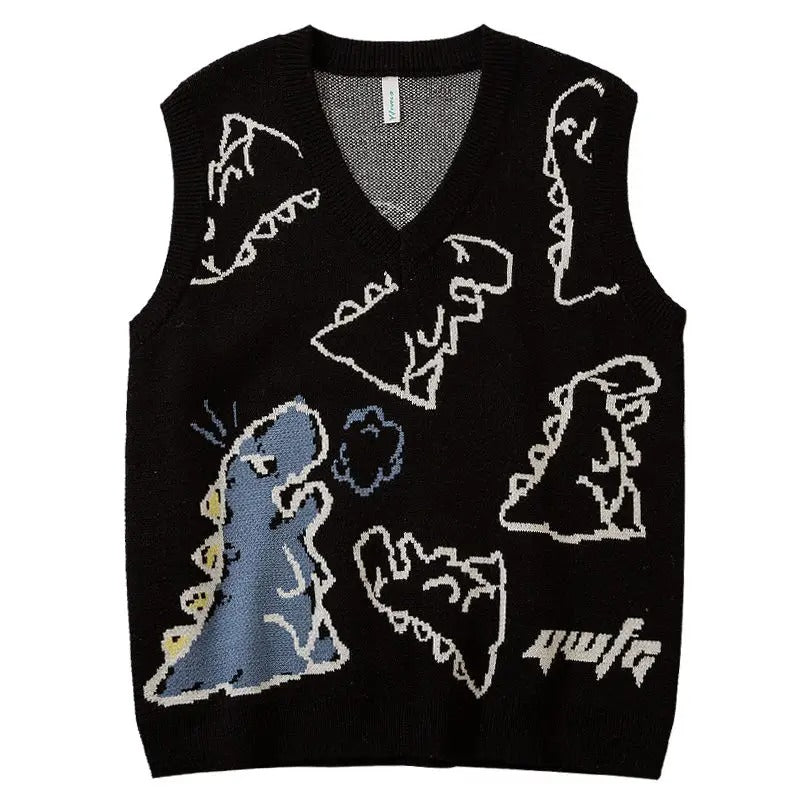 RETRO DINO KNIT SWEATER VEST