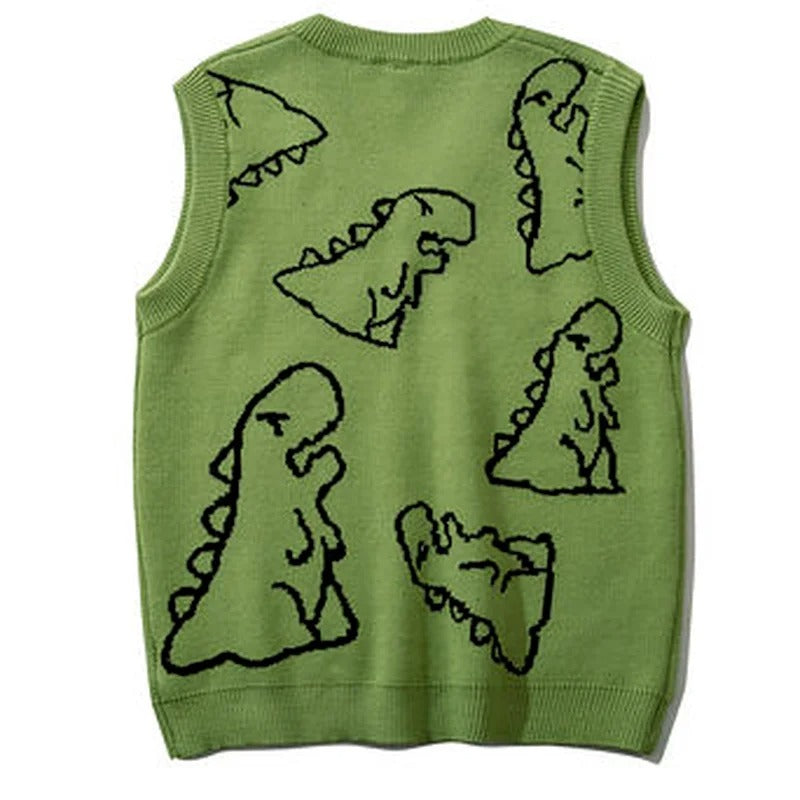 RETRO DINO KNIT SWEATER VEST