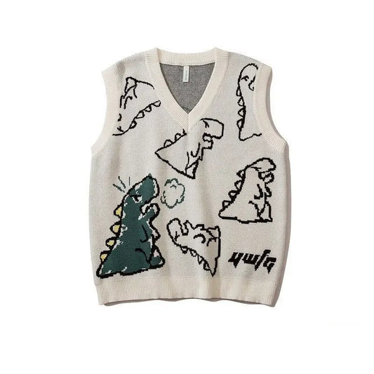 RETRO DINO KNIT SWEATER VEST