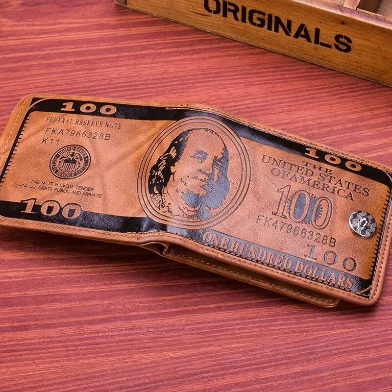 NOVELTY $100 BILL LEATHER WALLET