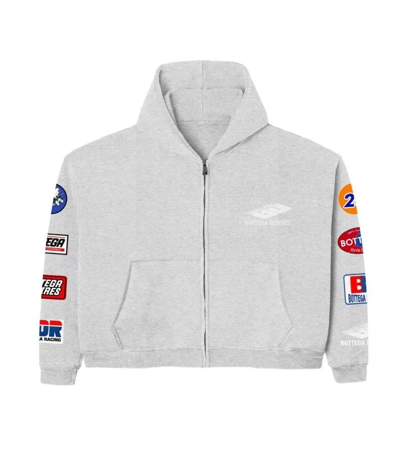 PATCHWORK ZIP-UP HOODIE