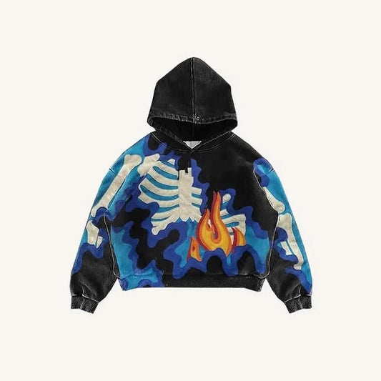 SKELETON FLAME CAMO HOODIE