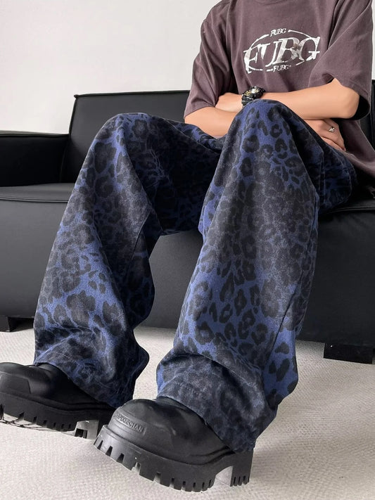 MIDNIGHT CHEETAH BAGGY PANTS