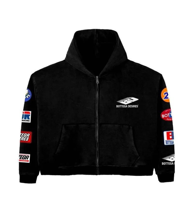PATCHWORK ZIP-UP HOODIE