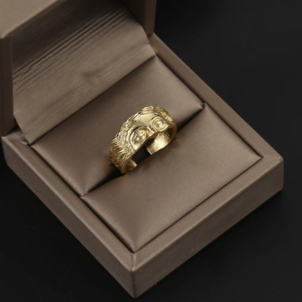 ANCIENT GAZE SCULPTED FACE VINTAGE RING