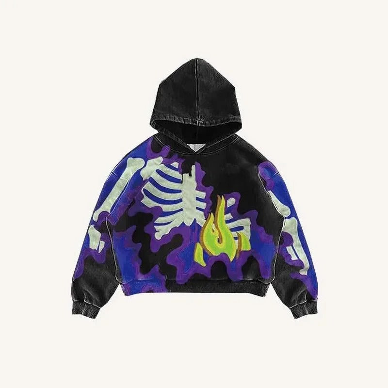 SKELETON FLAME CAMO HOODIE