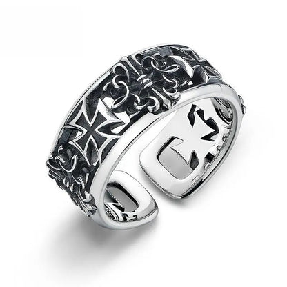 CRUSADER CROSS STAINLESS STEEL RING