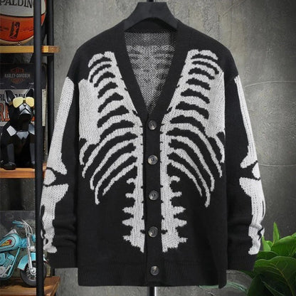 SKELETON STATEMENT KNIT CARDIGAN