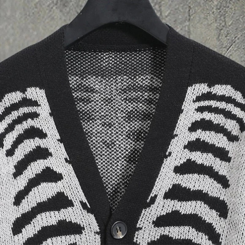 SKELETON STATEMENT KNIT CARDIGAN
