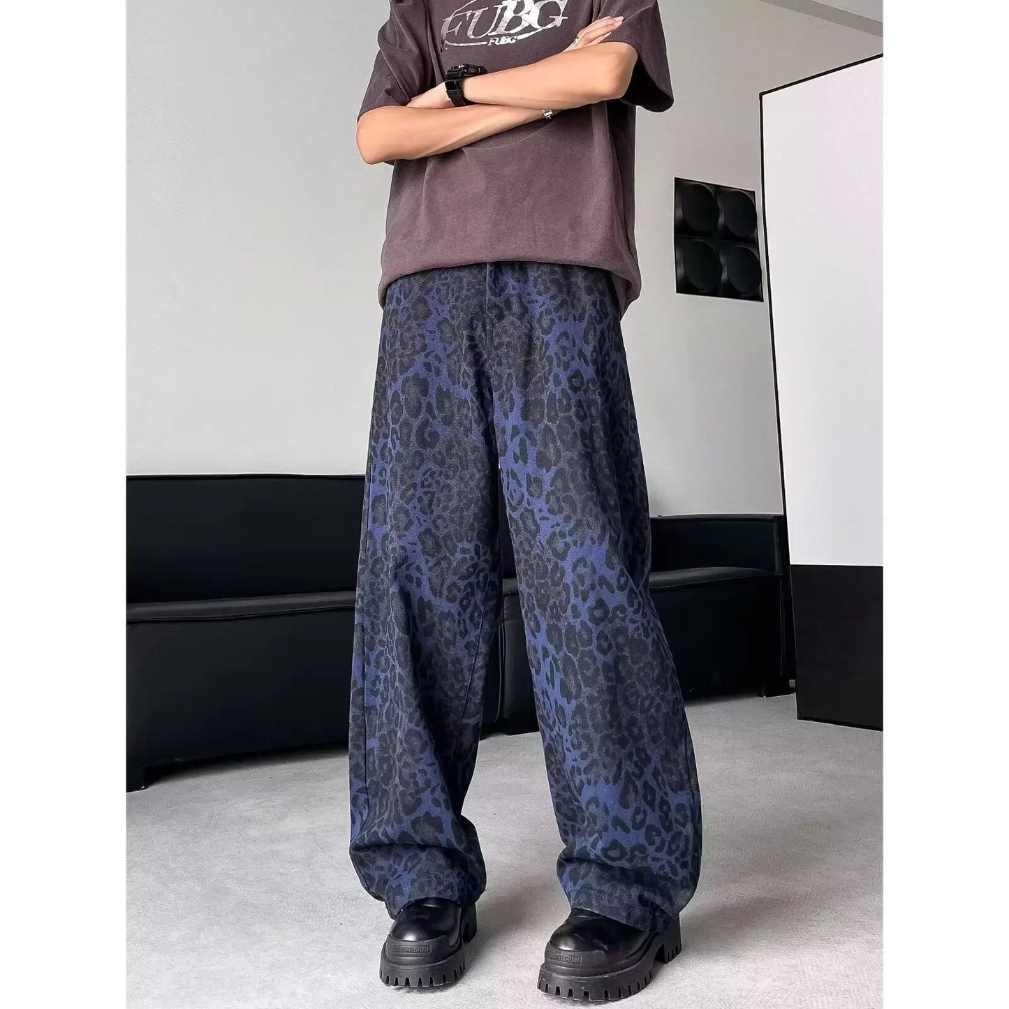 MIDNIGHT CHEETAH BAGGY PANTS
