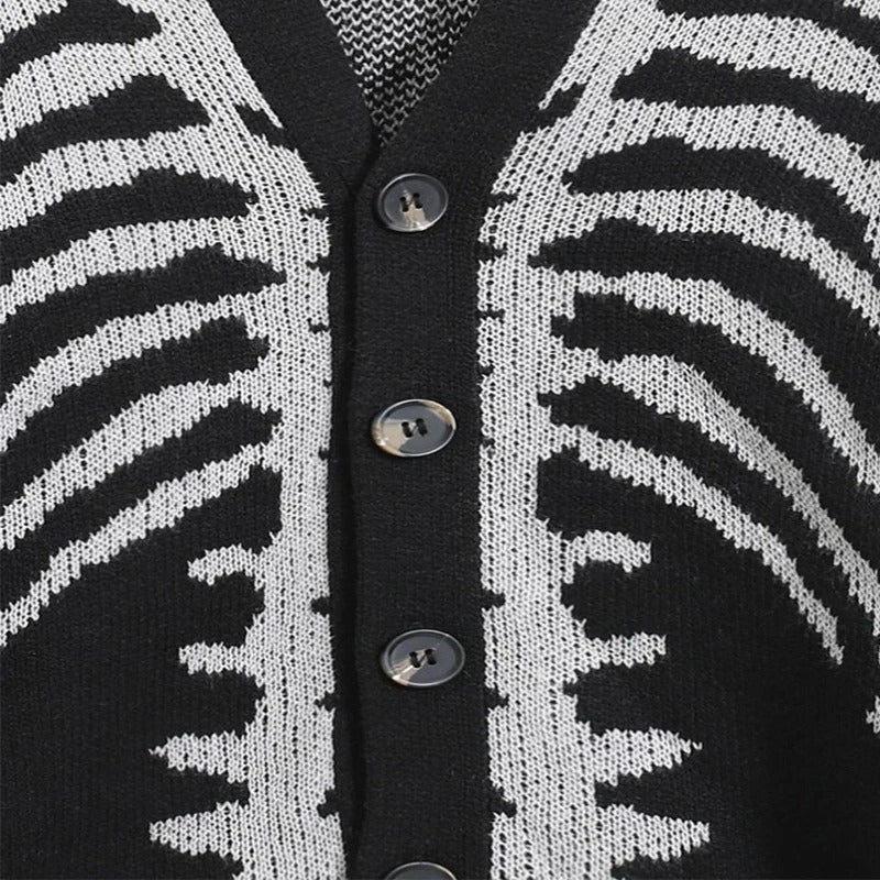 SKELETON STATEMENT KNIT CARDIGAN