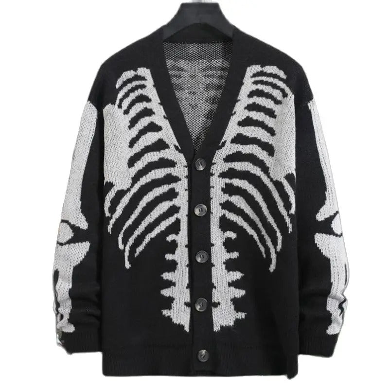 SKELETON STATEMENT KNIT CARDIGAN